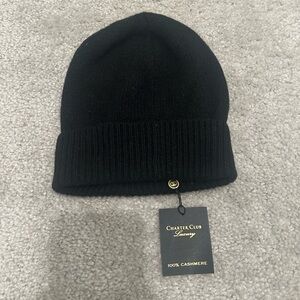 Charter Club Cashmere Ribbed Cuff Beanie in Black (Unisex fit)